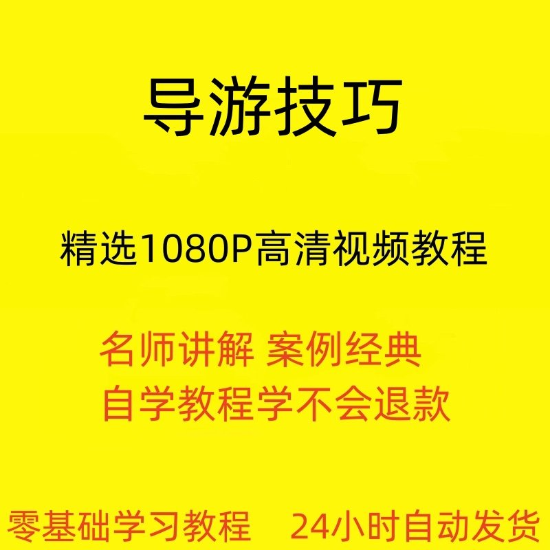 导游技巧视频教程新手自学零基础入门精通教学课程全集-淘宝虚拟仓