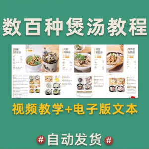 煲汤煮汤做法鸡汤排骨汤鲫鱼汤羊肉汤瓦罐汤广东汤电子版教程合集|淘宝虚拟仓