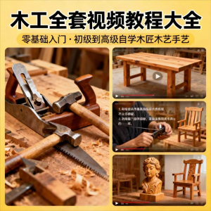 木工木匠木艺手艺零基础入门学习初级到高级全套视频教程|淘宝虚拟仓