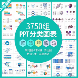 PPT分类图表数据分析商务会议架构流程图标商业统计矢量模板素材|淘宝虚拟仓