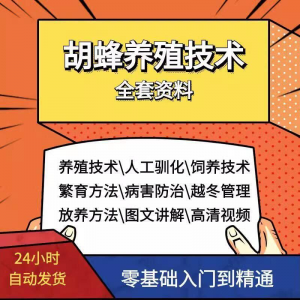 胡蜂养殖技术蜜蜂视频资料黄蜂黑盾怎样养胡蜂人工饲养教程大全|淘宝虚拟仓