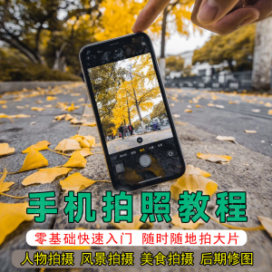 手机摄影教程拍摄拍照课程从入门到精通技巧人像修图剪辑亲子风景|淘宝虚拟仓