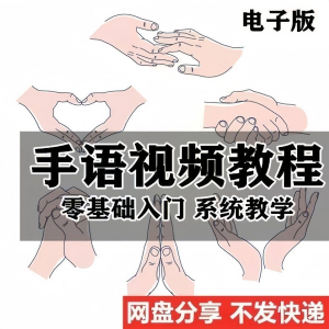 最新手语教程教学视频手语哑语聋哑人零基础入门自学课程国际通用|淘宝虚拟仓