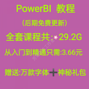 Power bi教程商业数据分析可视化图表建模视频零基础powerbi课程|淘宝虚拟仓