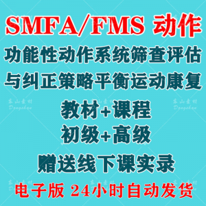 SFMA和FMS动作功能性系统评估与纠正初级高级运动颈椎脊康复课程|淘宝虚拟仓