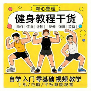 健身运动课程自学运动私教增肌减脂徒手器械锻炼训练视频教程素材|淘宝虚拟仓