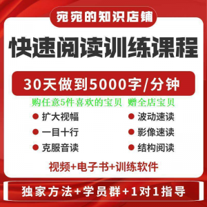 提升抗视频教程天训练阅读软件送遗忘开发速读快速力专注全脑30|淘宝虚拟仓